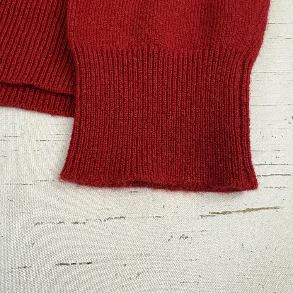 Brooks Brothers Sweater Mens M Red 3-Ply Scottish Cashmere V-Neck Knit